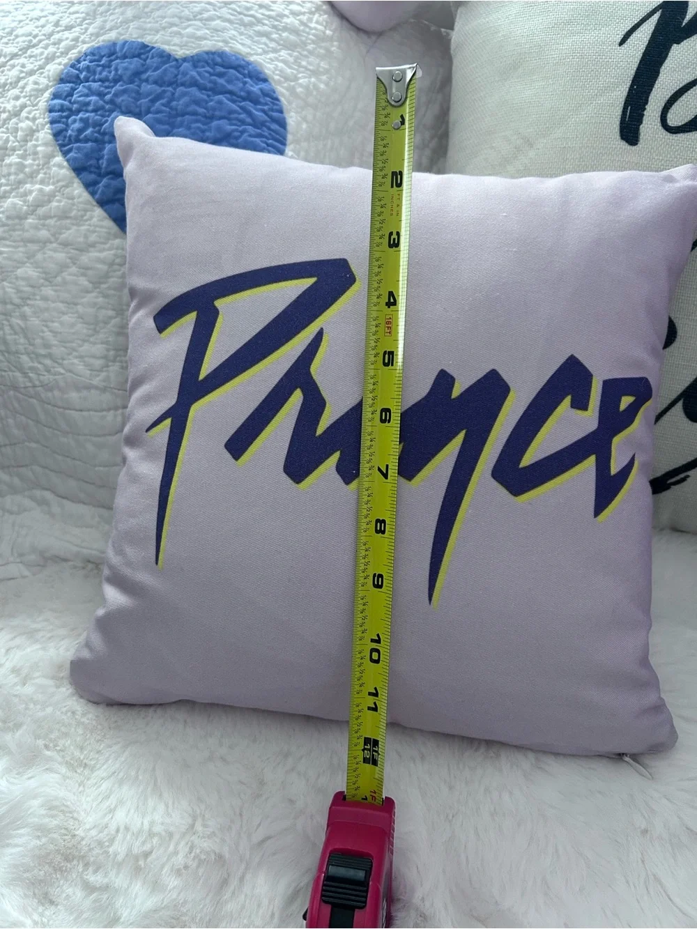 Decorative Pillow featuring Prince’ iconic doves. Print Pillow - light purple